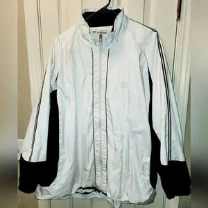 Wilson Brand Windbreaker Lightweight Tennis Jacket White & Black Women's 1X